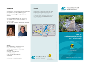 Flyer Klinik für Psychosomatische Medizin und Psychotherapie Flyer Klinik für Psychosomatische Medizin und Psychotherapie