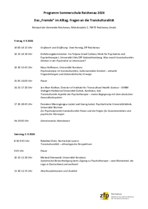 Programm Sommerschule Reichenau 2026