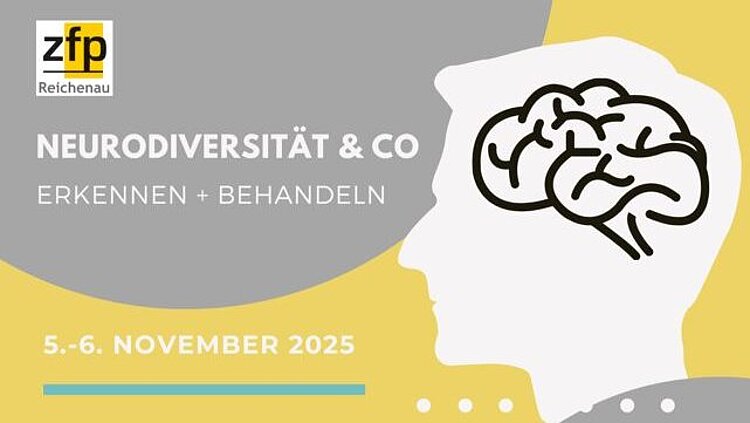Die Grafik zeigt den Namen der Tagung "Neurodiversität & Co", die vom 5. bis 6. November 2025 am ZfP Reichenau stattfindet.