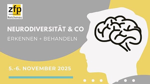 Die Grafik zeigt den Namen der Tagung "Neurodiversität & Co", die vom 5. bis 6. November 2025 am ZfP Reichenau stattfindet.
