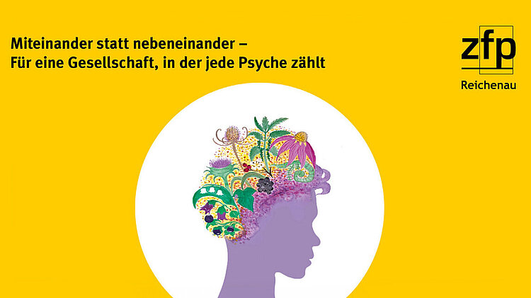 Das Werbemotiv für die Veranstaltungsreihe des ZfP Reichenau anlässlich des Welttags für seelische Gesundheit 2026 ist überschrieben mit dem Motto "Miteinander statt nebeneinander - Für eine Gesellschaft, in der jede Psyche zählt".